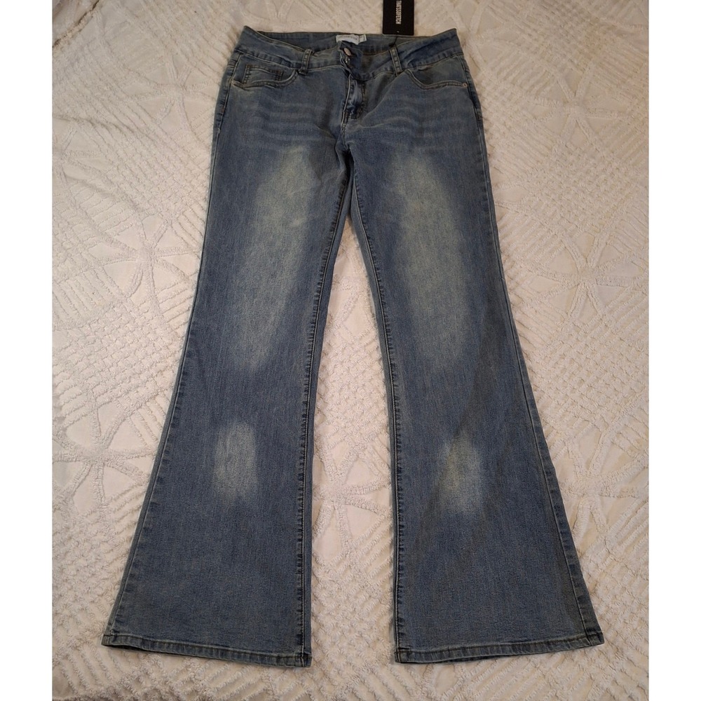 Thats‎ So Fetch Womens 12 Braxton Low Rise Jeans Blue Flare Leg NWT